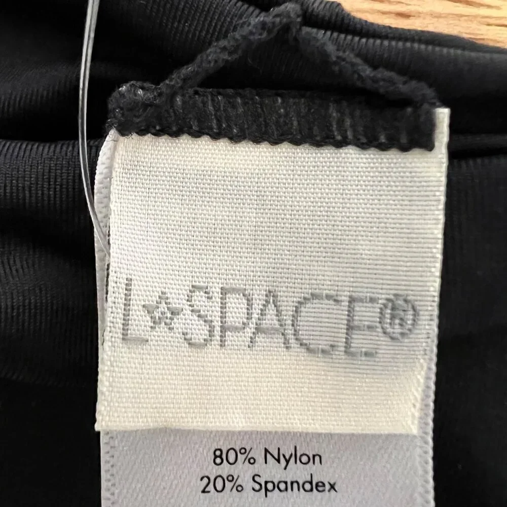 L*Space Women’s Ziggy Bikini Bottom Bitsy Cut Black Size XL New